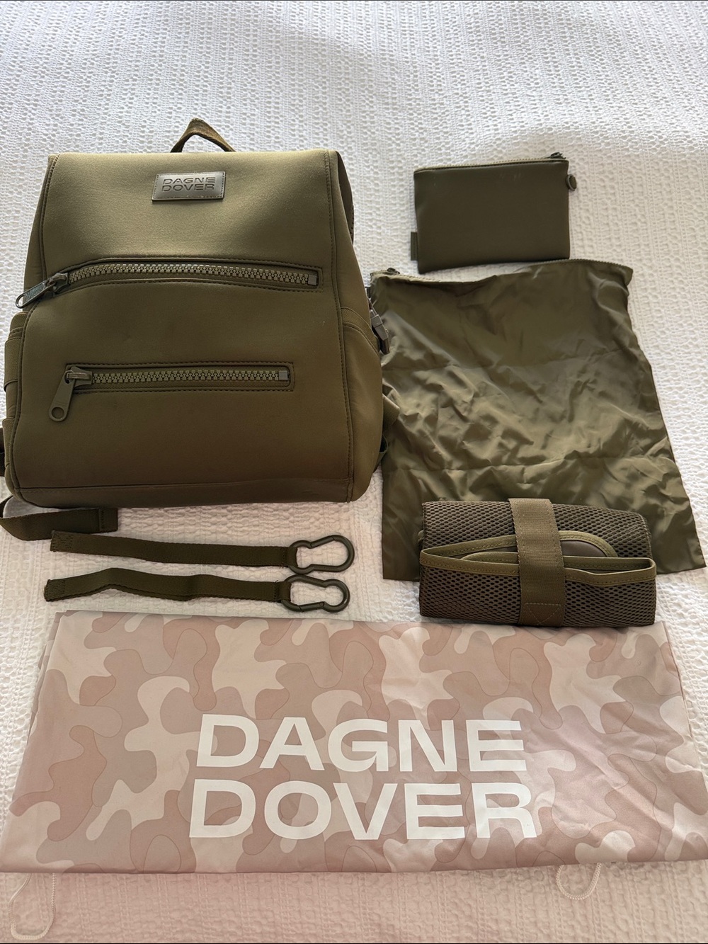 Dagne Dover Olive Green Diaper Bag with Accessories